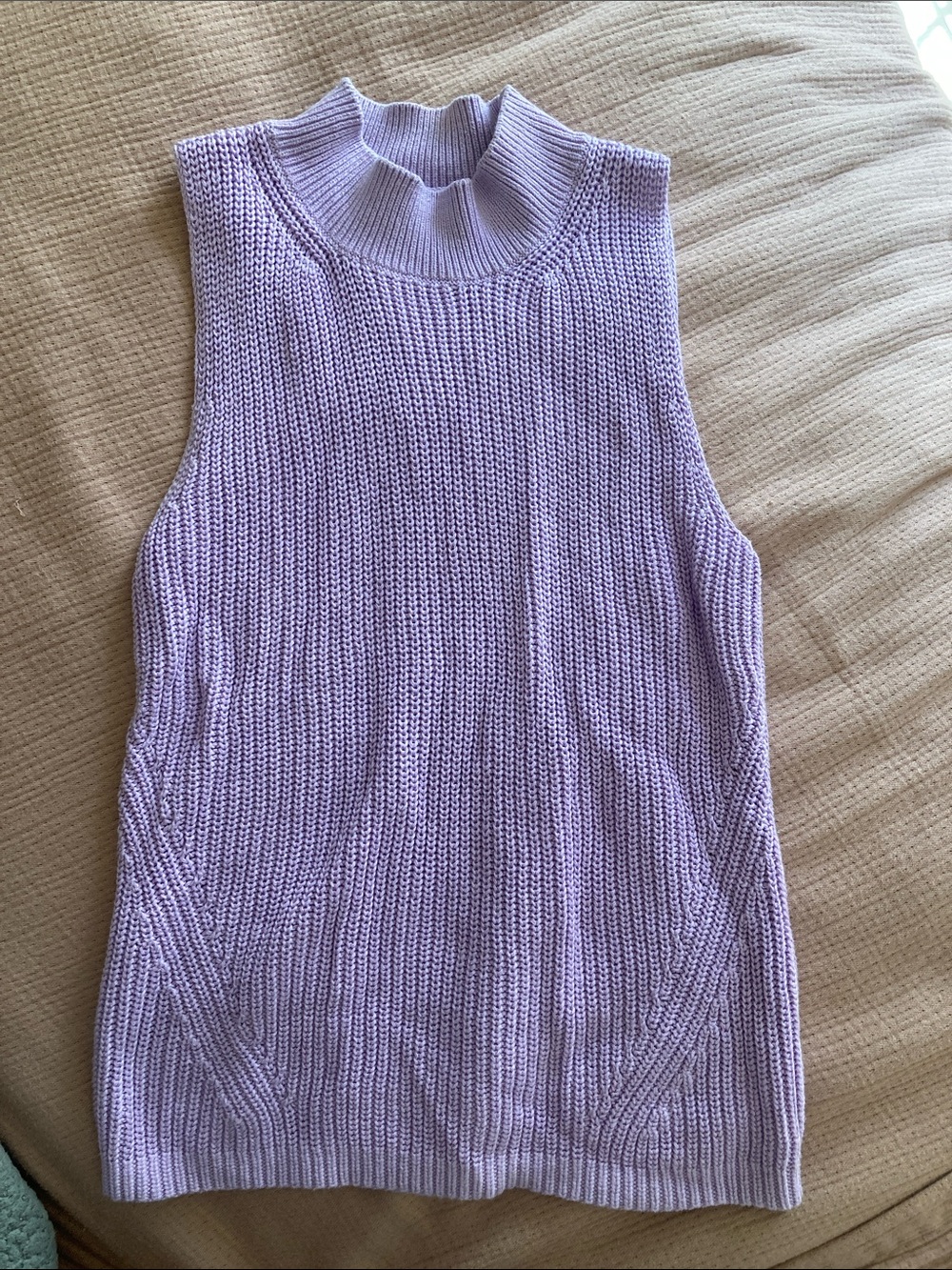 Loft XS purple mock neck tank sweater
